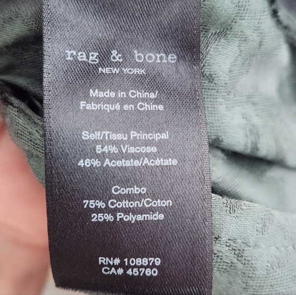 RAG & BONE Jarvis Floral Jacquard Trousers In Grey Forest Size 6 - Picture 14 of 16